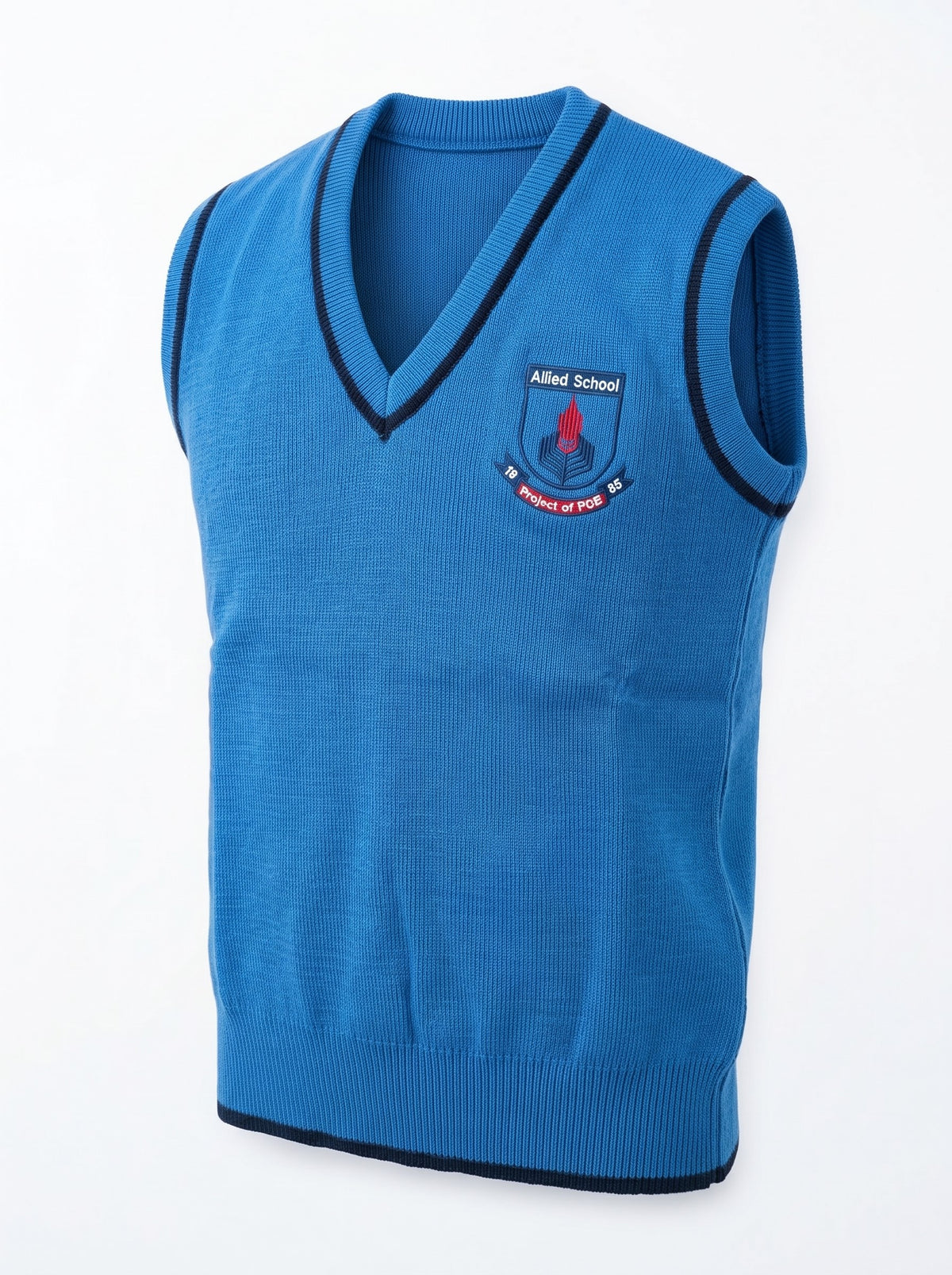 Allied School Official Sleeveless V-Neck Sweater / Vest – Royal Blue
