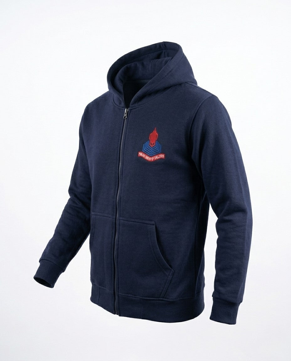 Punjab Group of Colleges (PGC) Official Zipper Uniform Hoodie – Navy Blue