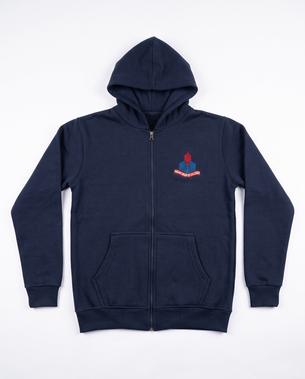 Punjab Group of Colleges (PGC) Official Zipper Uniform Hoodie – Navy Blue